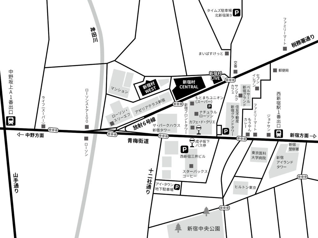 新宿村スタジオ地図